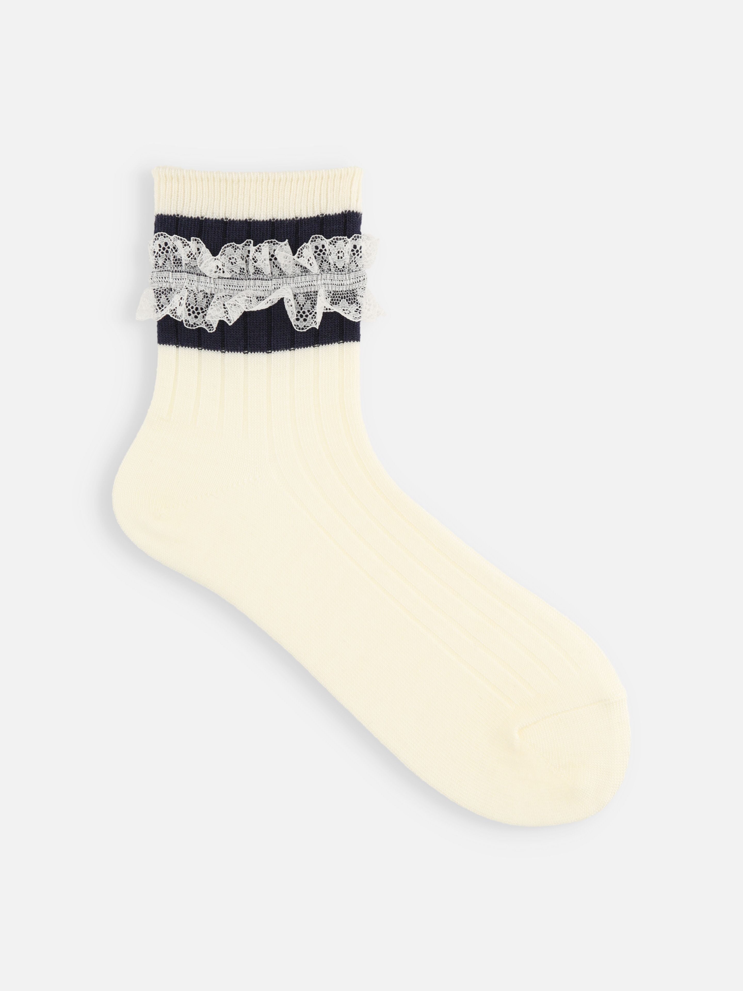 Wool Mixed Ankle Lace Socks