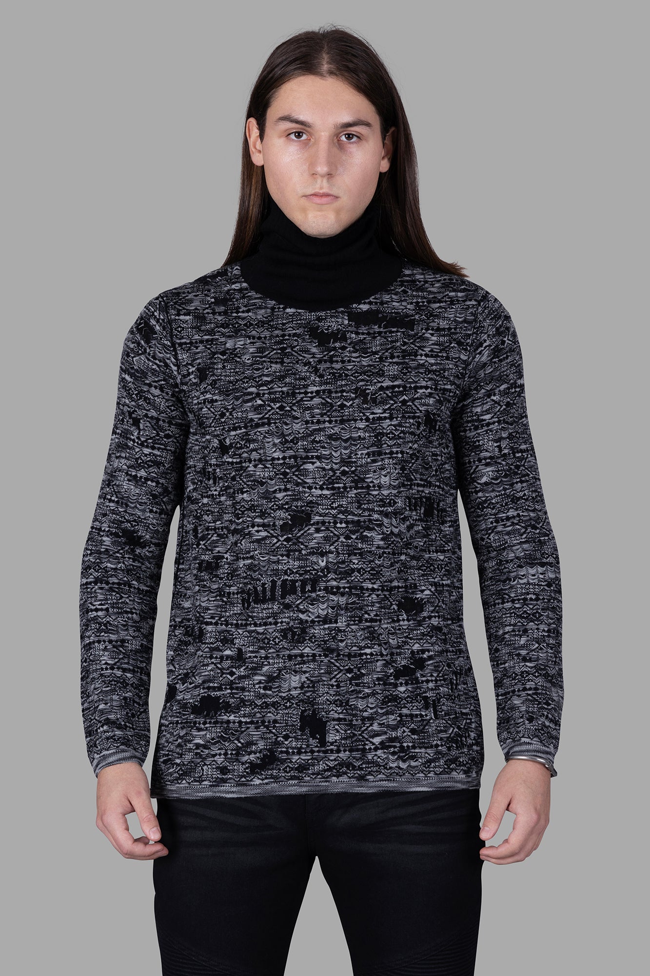 Melange Roll-Neck Sweater