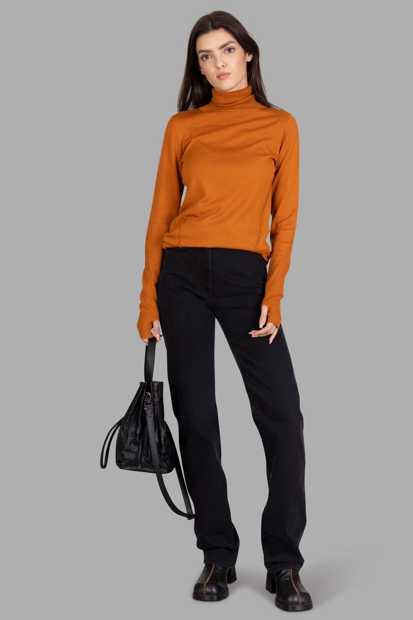 Orange Fine-knit Sweater