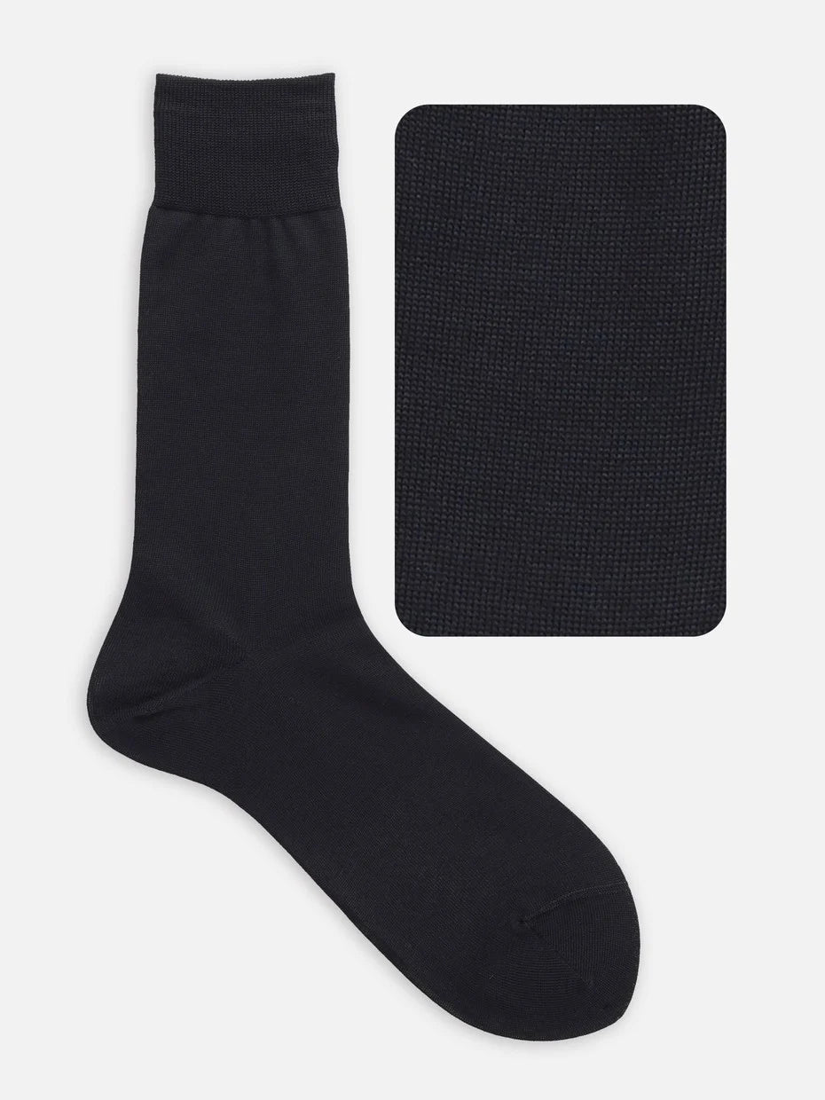 Cotton Plain Mid-Calf Socks