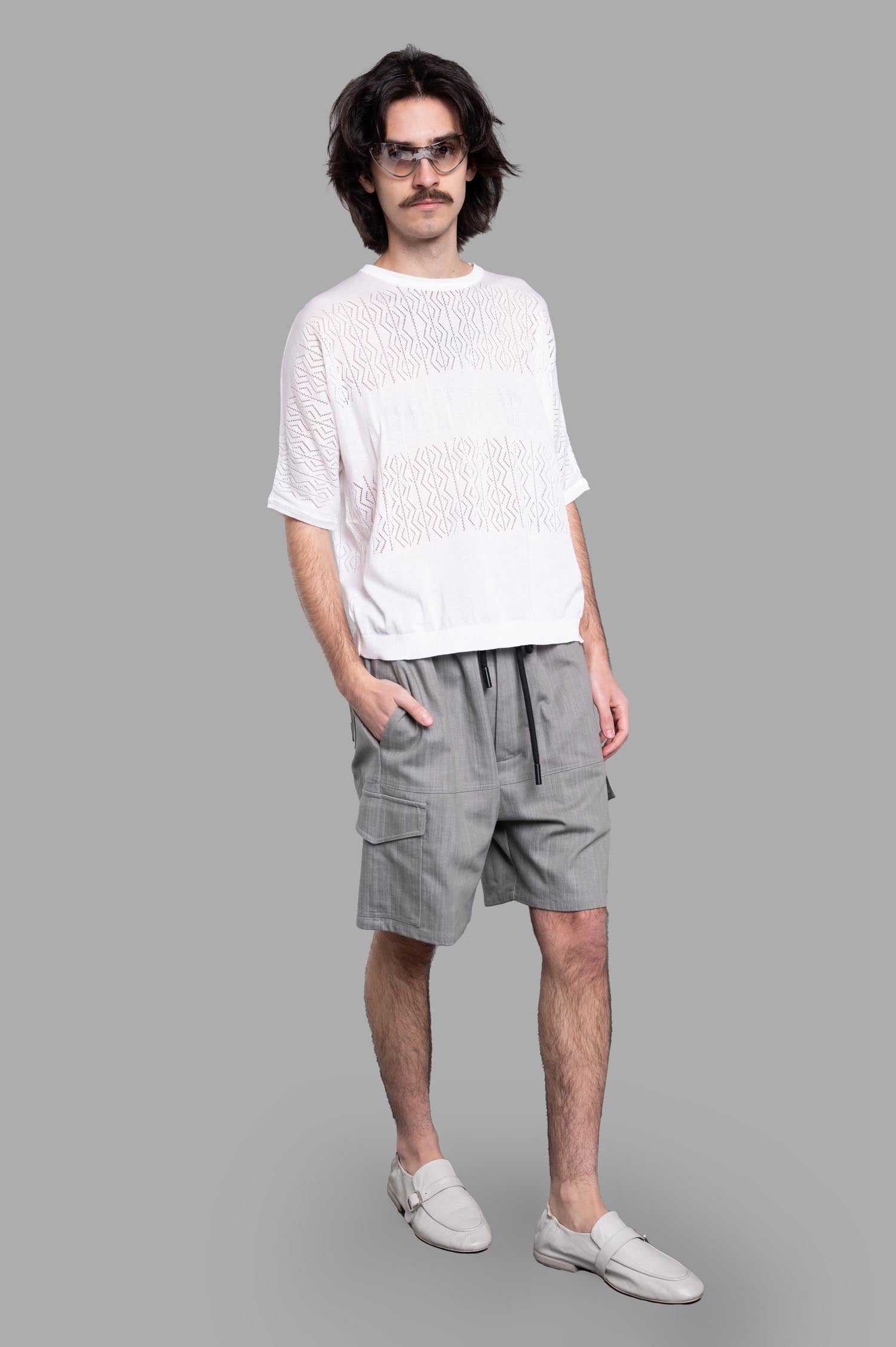 Drawstring Bermudas in Grey
