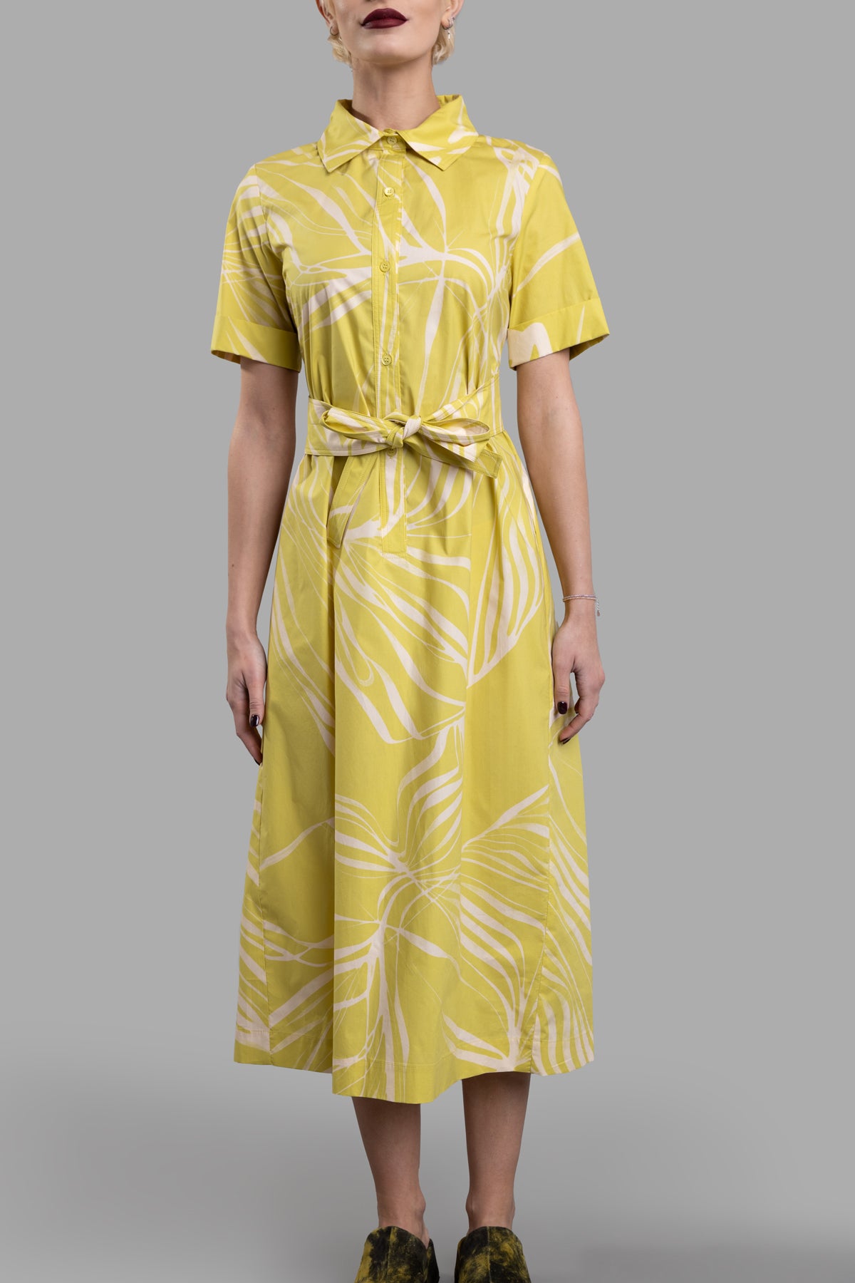 Leaf-print Dress