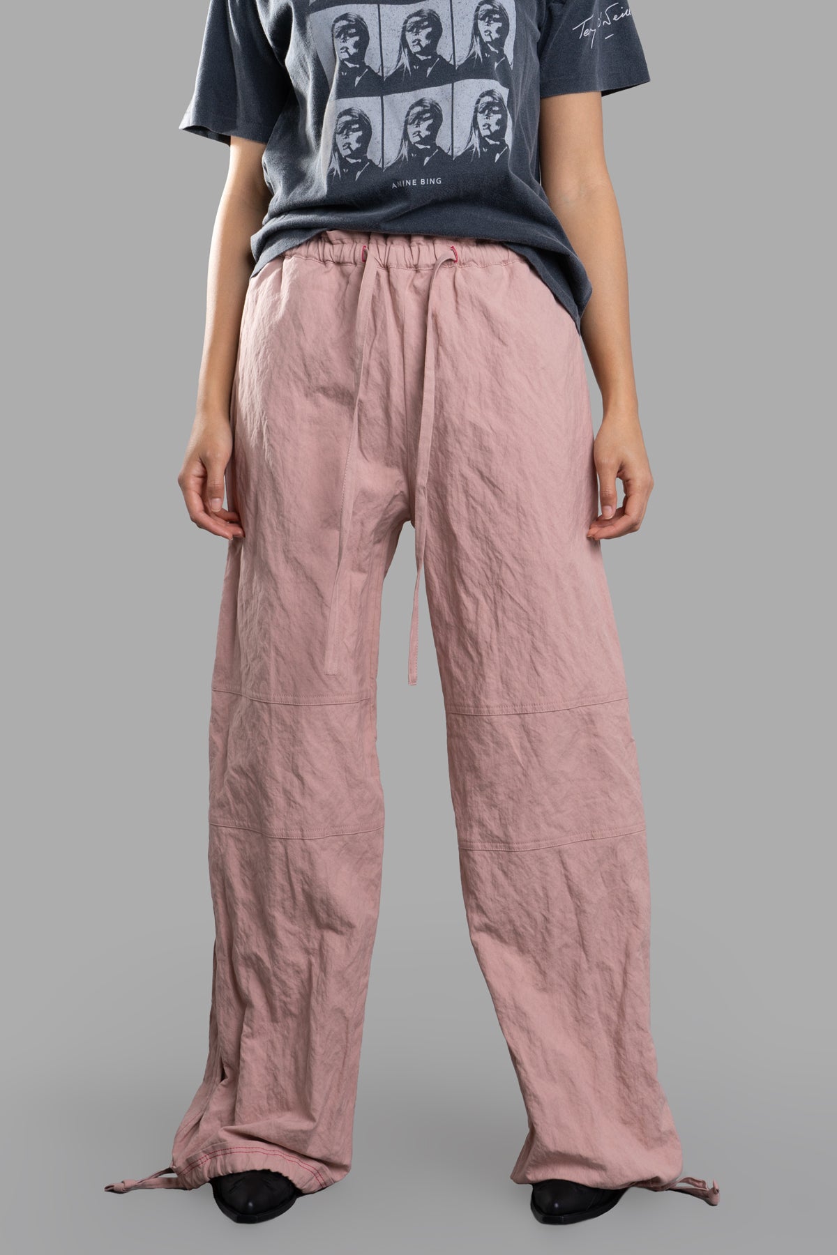 Crinkled Wide-leg Pants