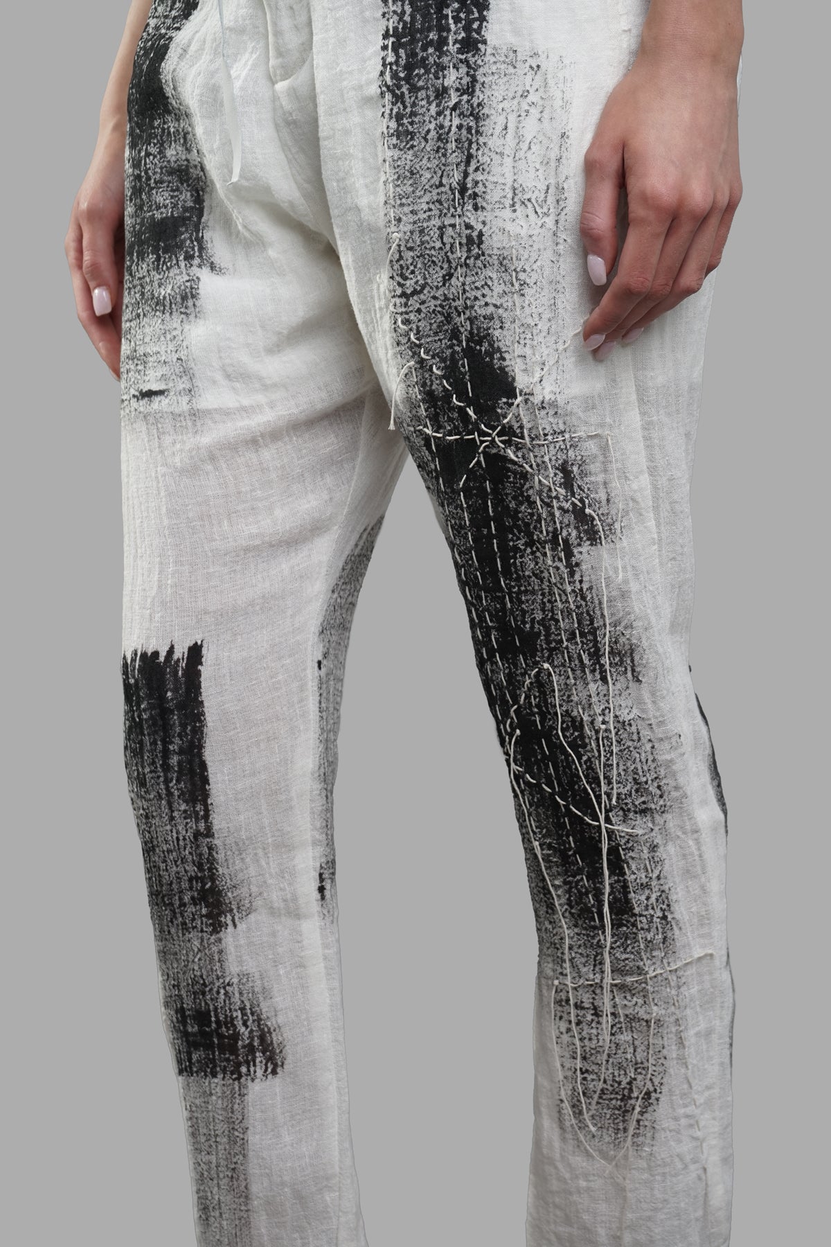 High-waisted Painted Pants
