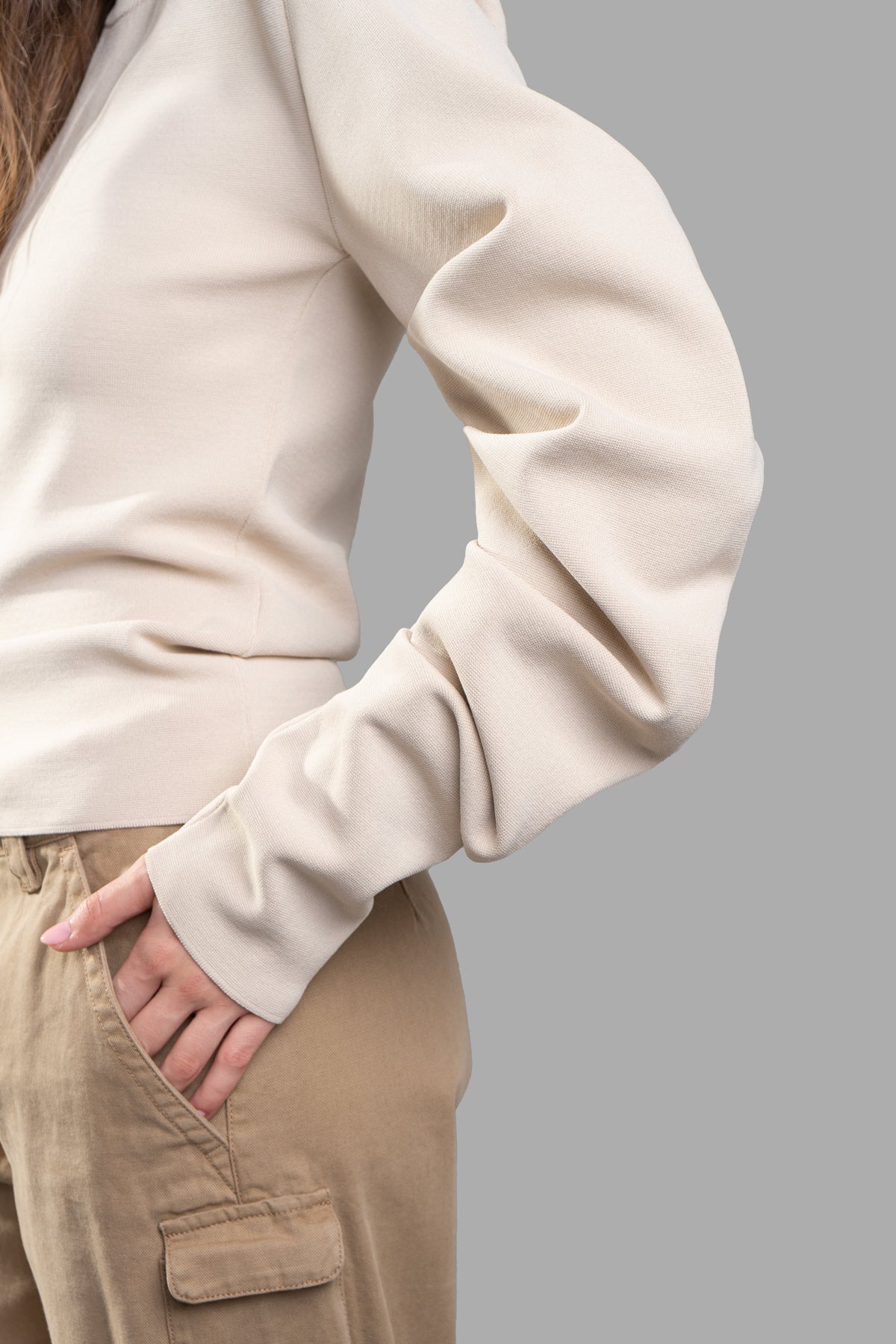 Ruched-sleeves Blouse