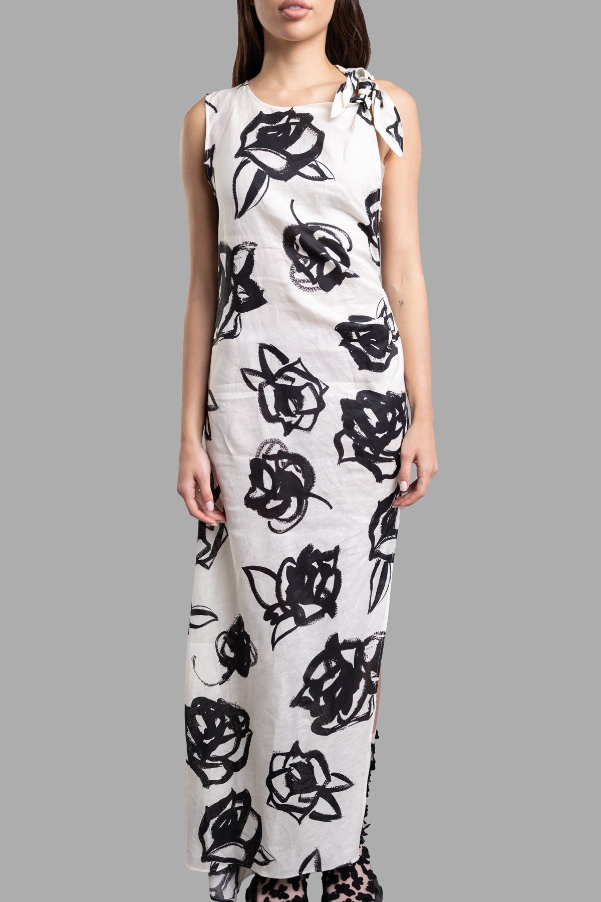 Rose-print Maxi Dress