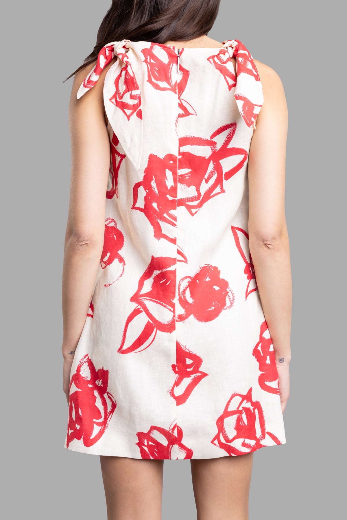 Rose-print Mini Dress