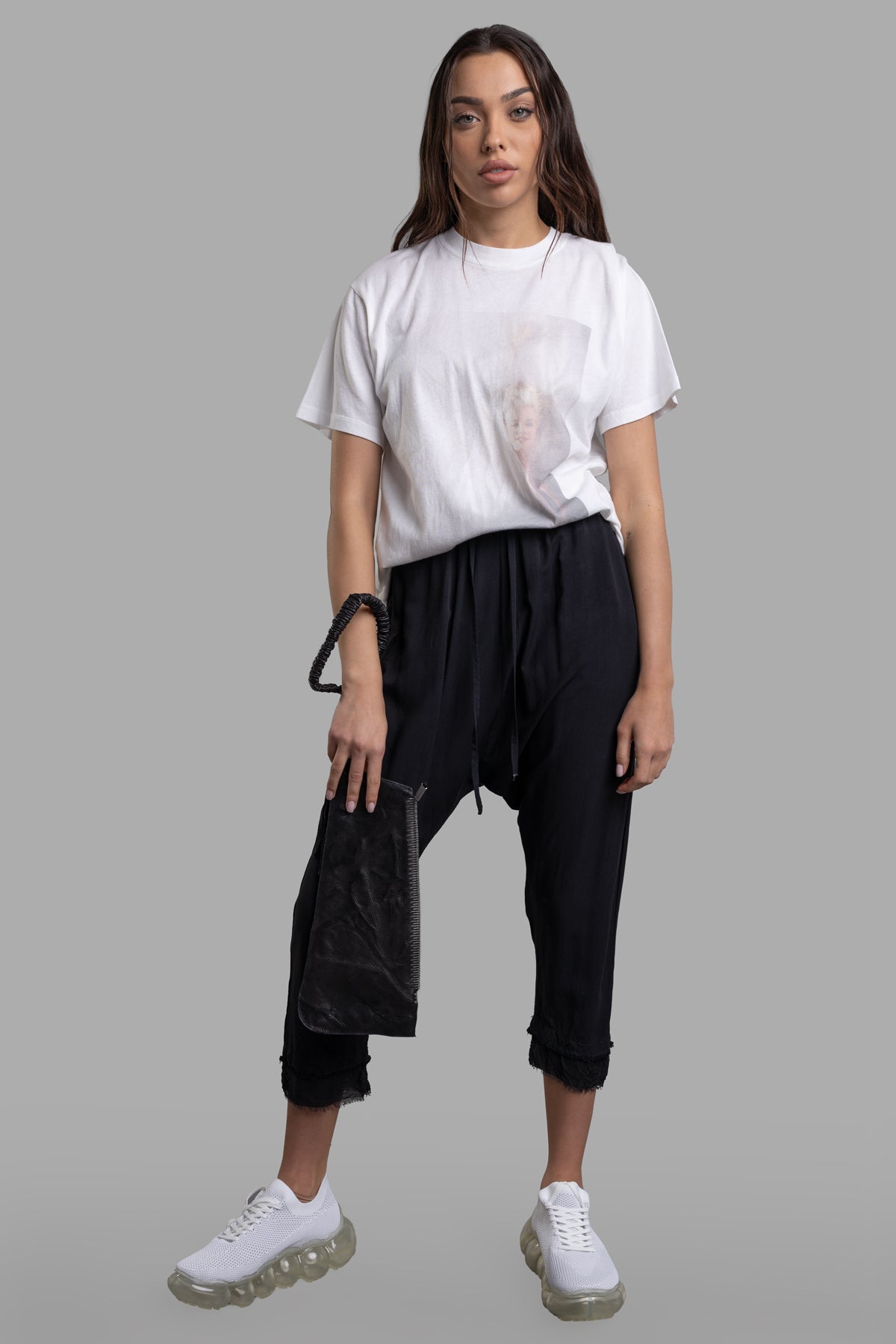 Cropped Drop-crotch Trousers