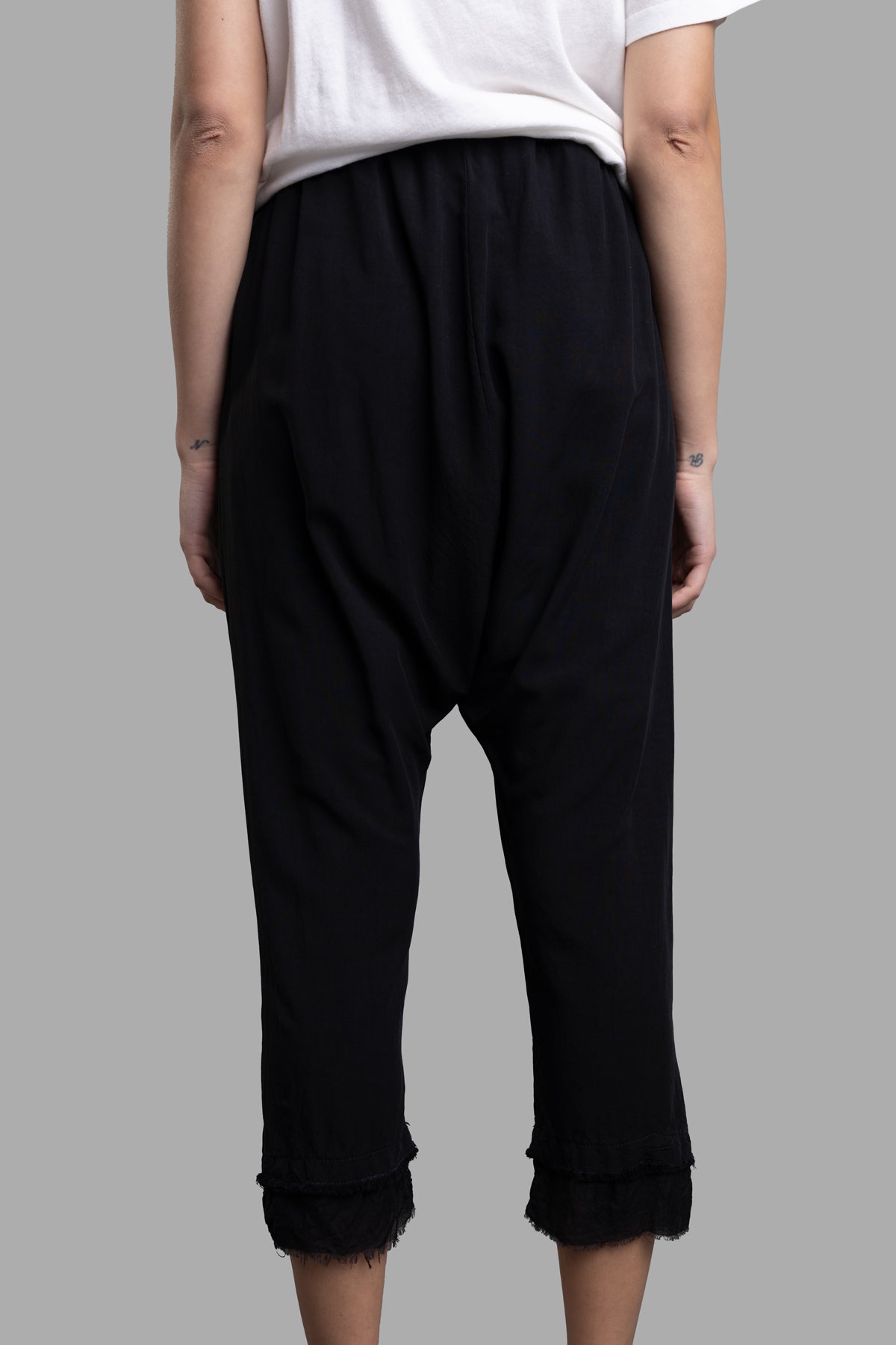 Cropped Drop-crotch Trousers