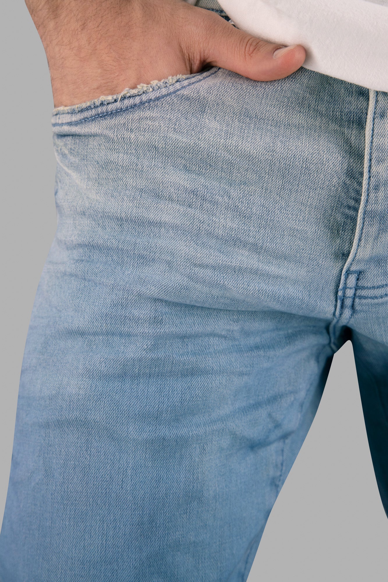 Blue Faded-Effect Skinny Jeans