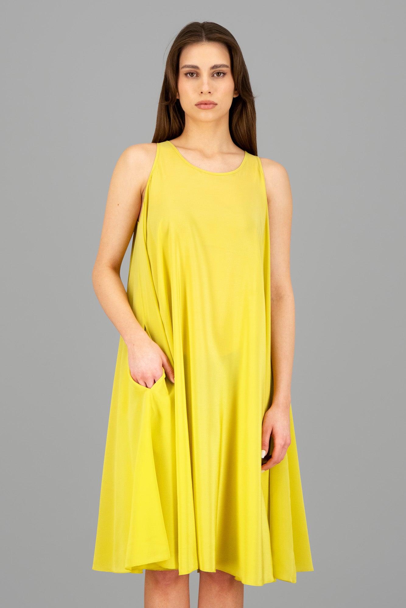 A-line Silk Dress