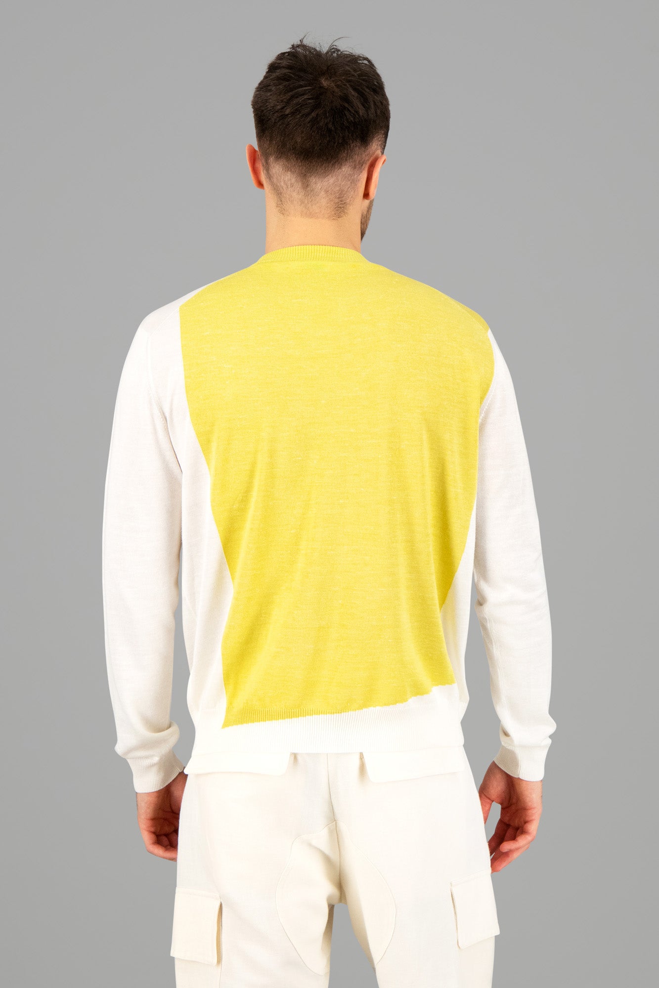 Two-Colored Fine Knit Sweater