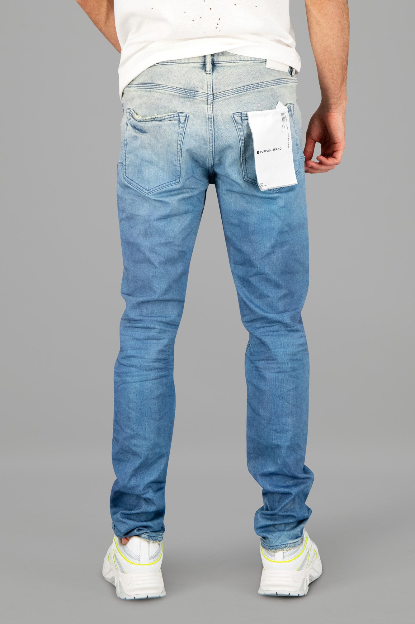 Blue Faded-Effect Skinny Jeans