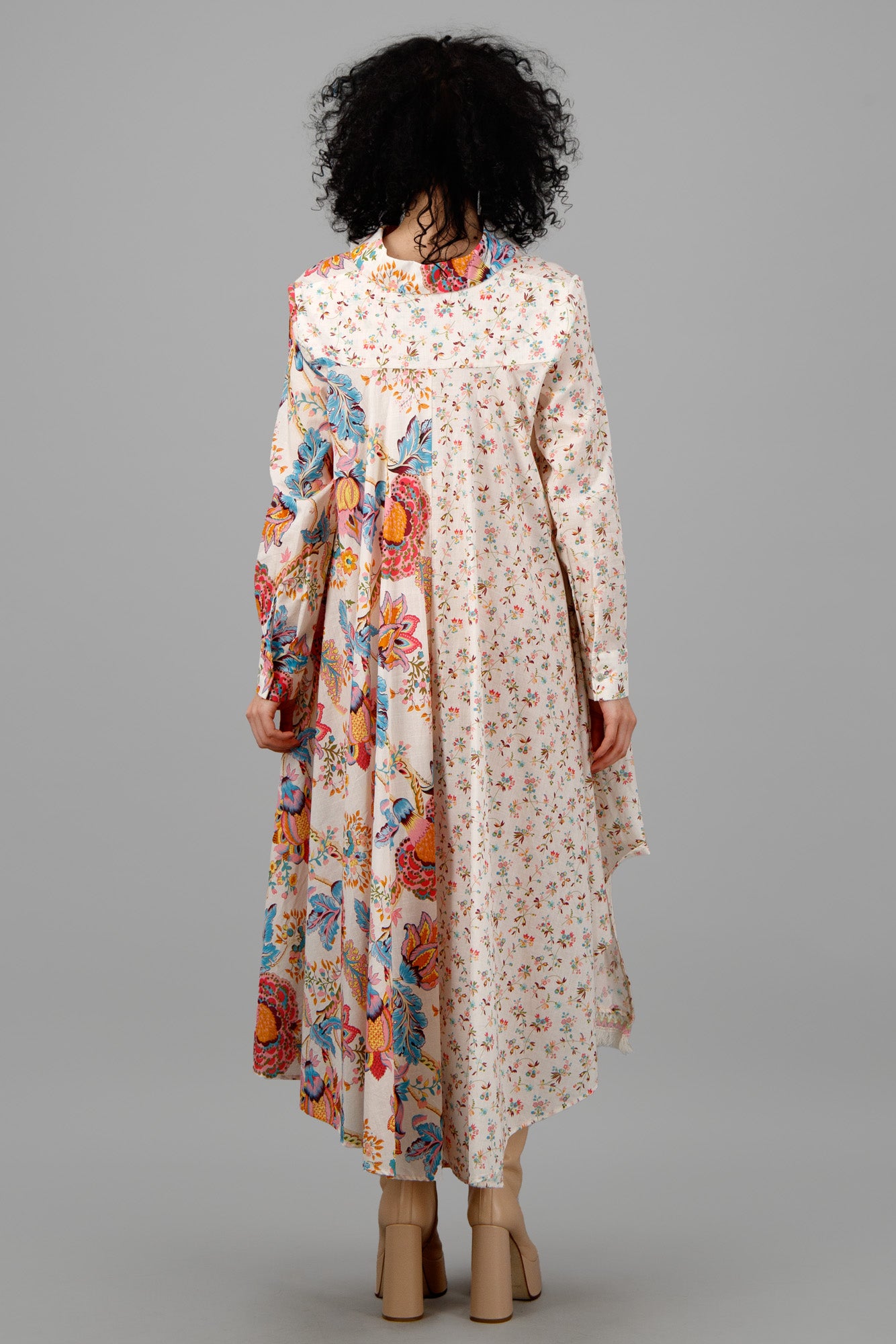 Double-Print Asymmetric Dress
