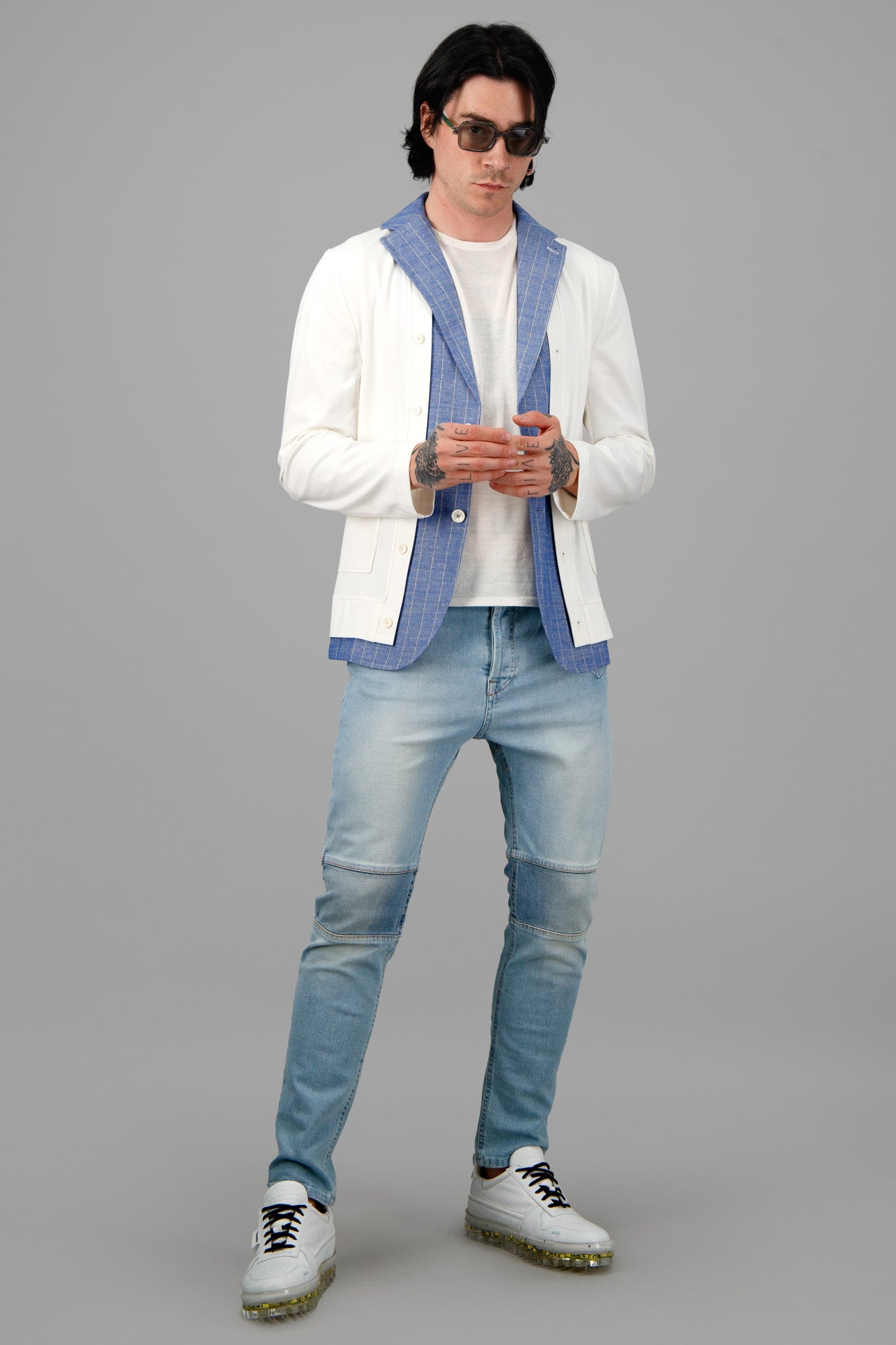 Layered-Effect Blazer Cardigan