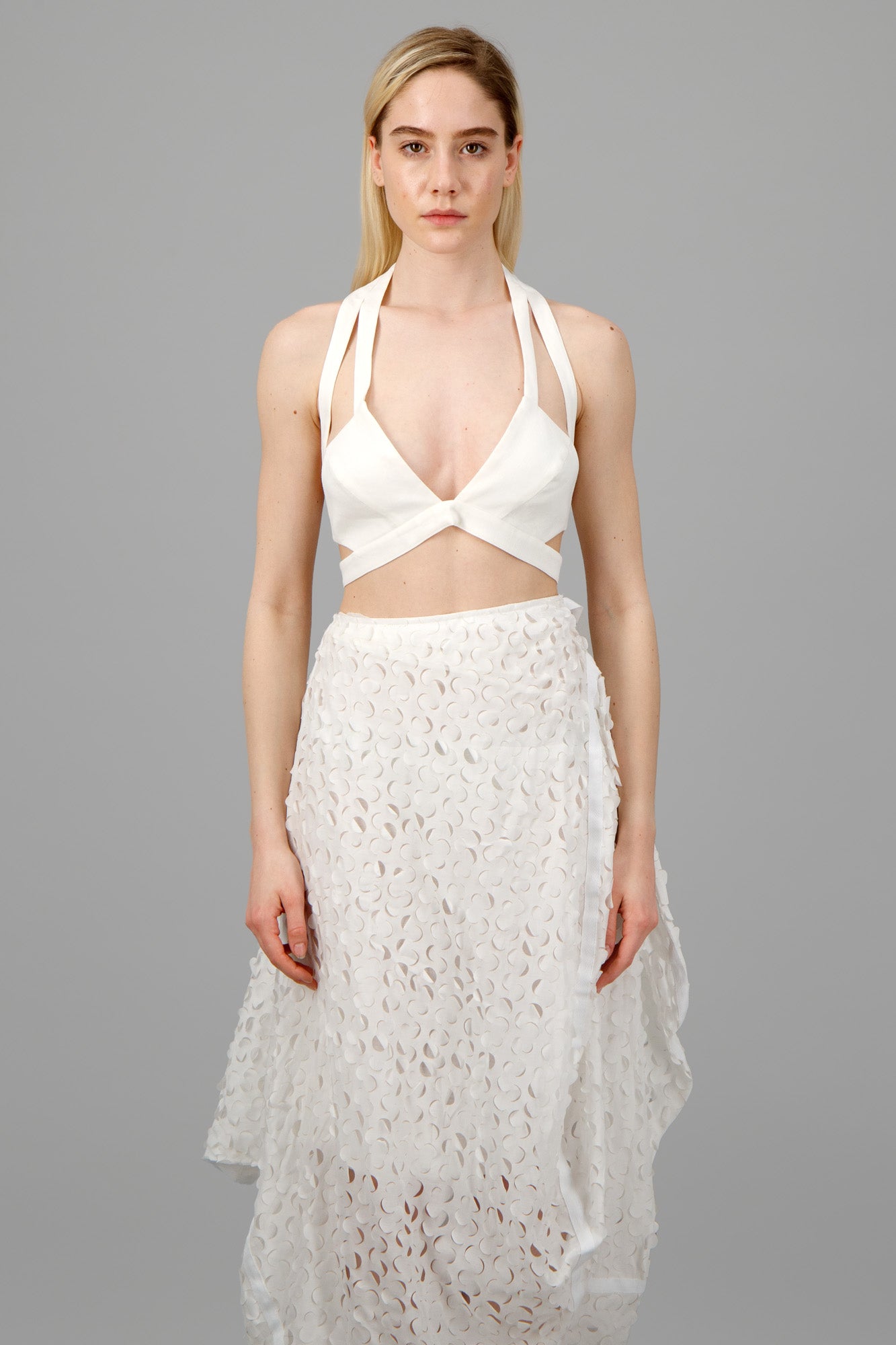 White Linen Crop Top