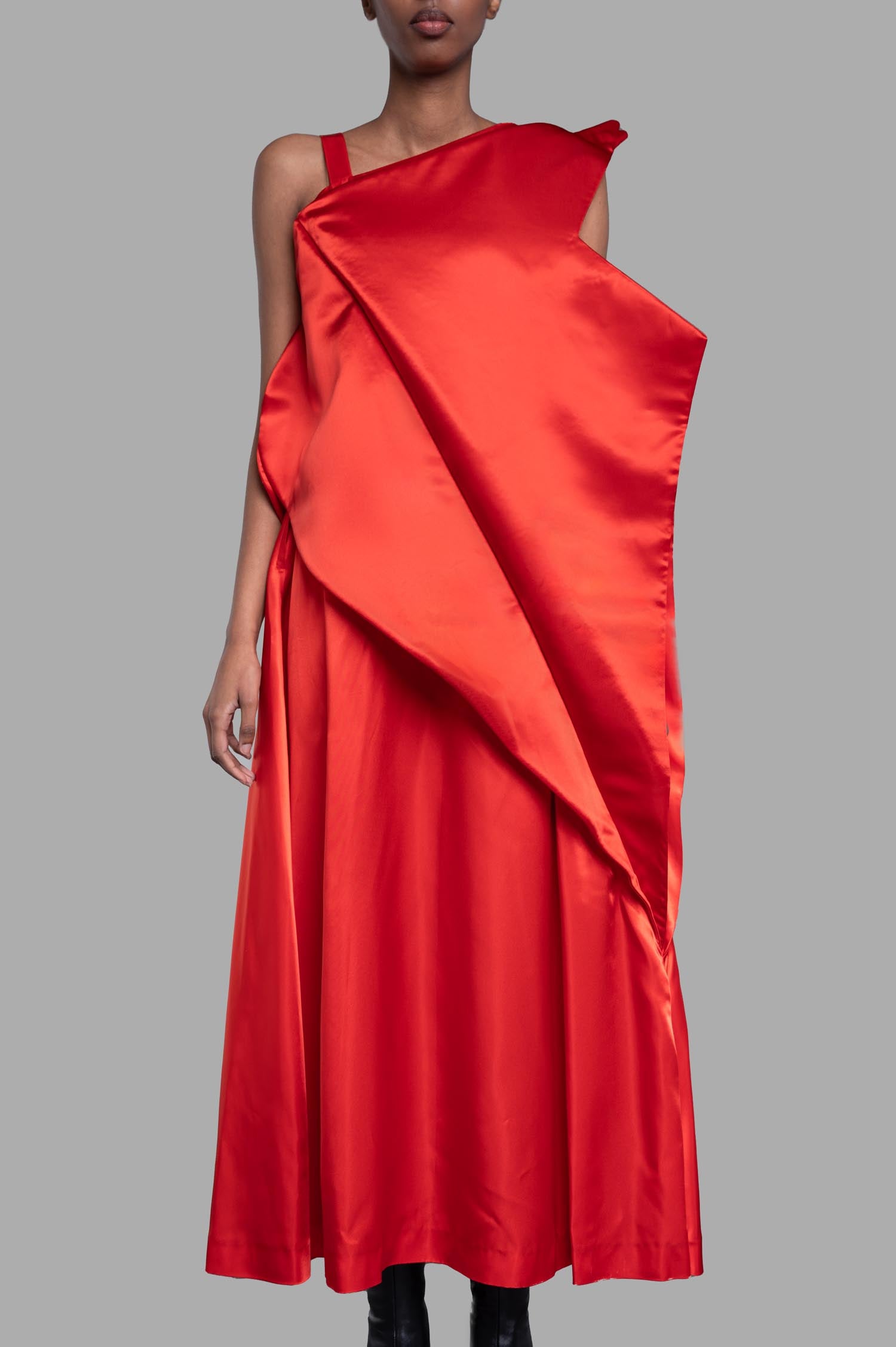 Asymmetric Dress in Red
