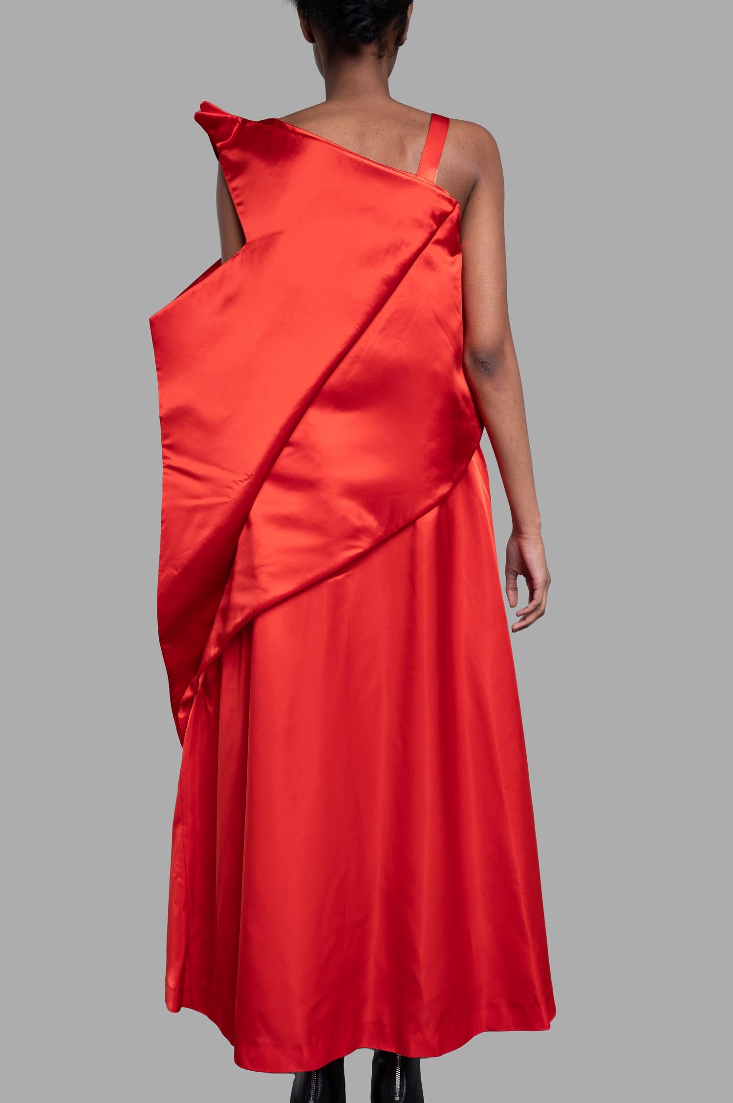 Asymmetric Dress in Red