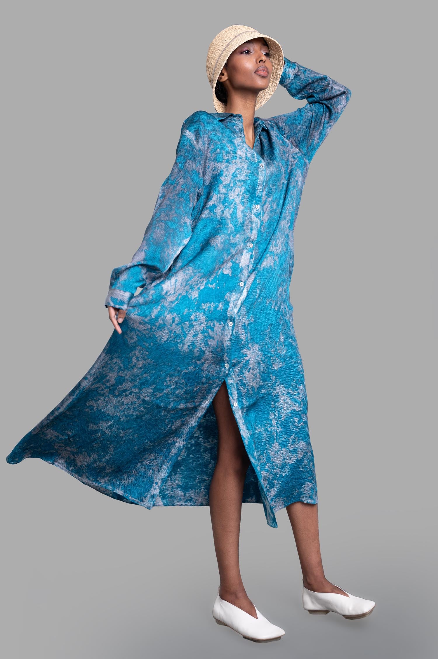 Abstract-print Shirt Dress