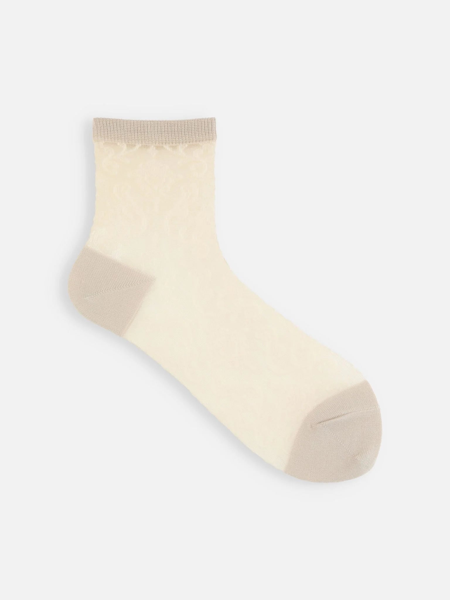 Tulle Damask Pattern Low Crew Socks