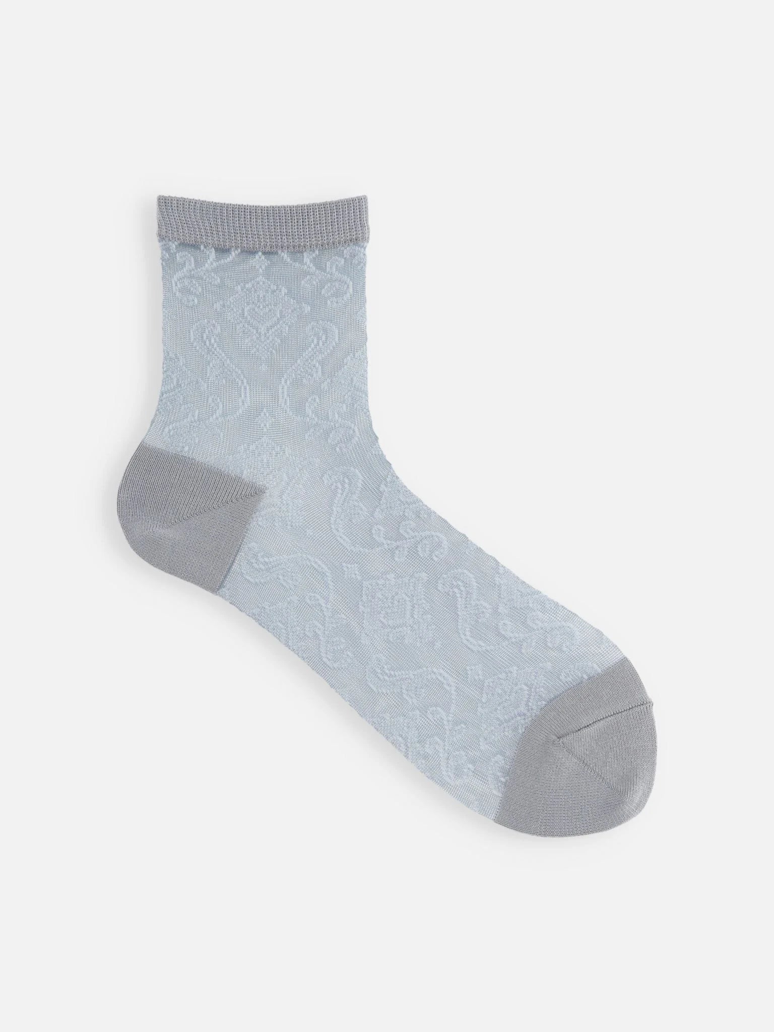 Tulle Damask Pattern Low Crew Socks