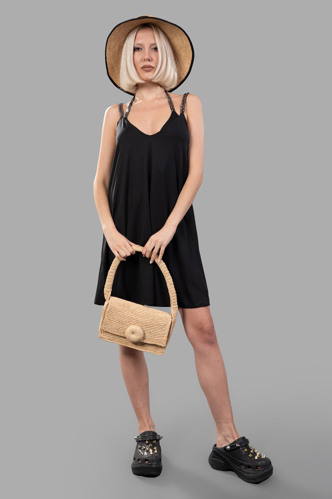 Bedazzled-strap Dress