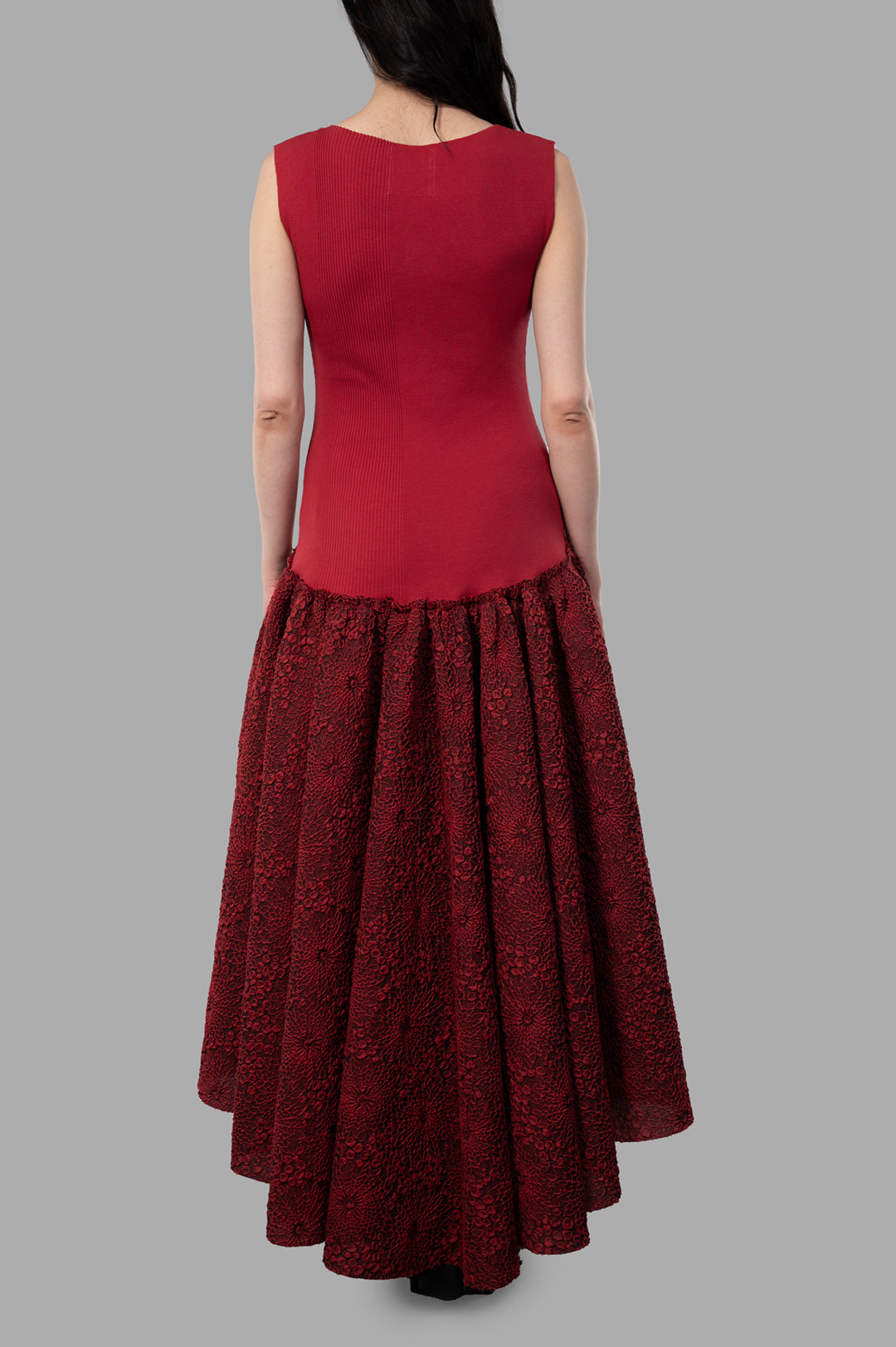 Long Bustier Dress in Red