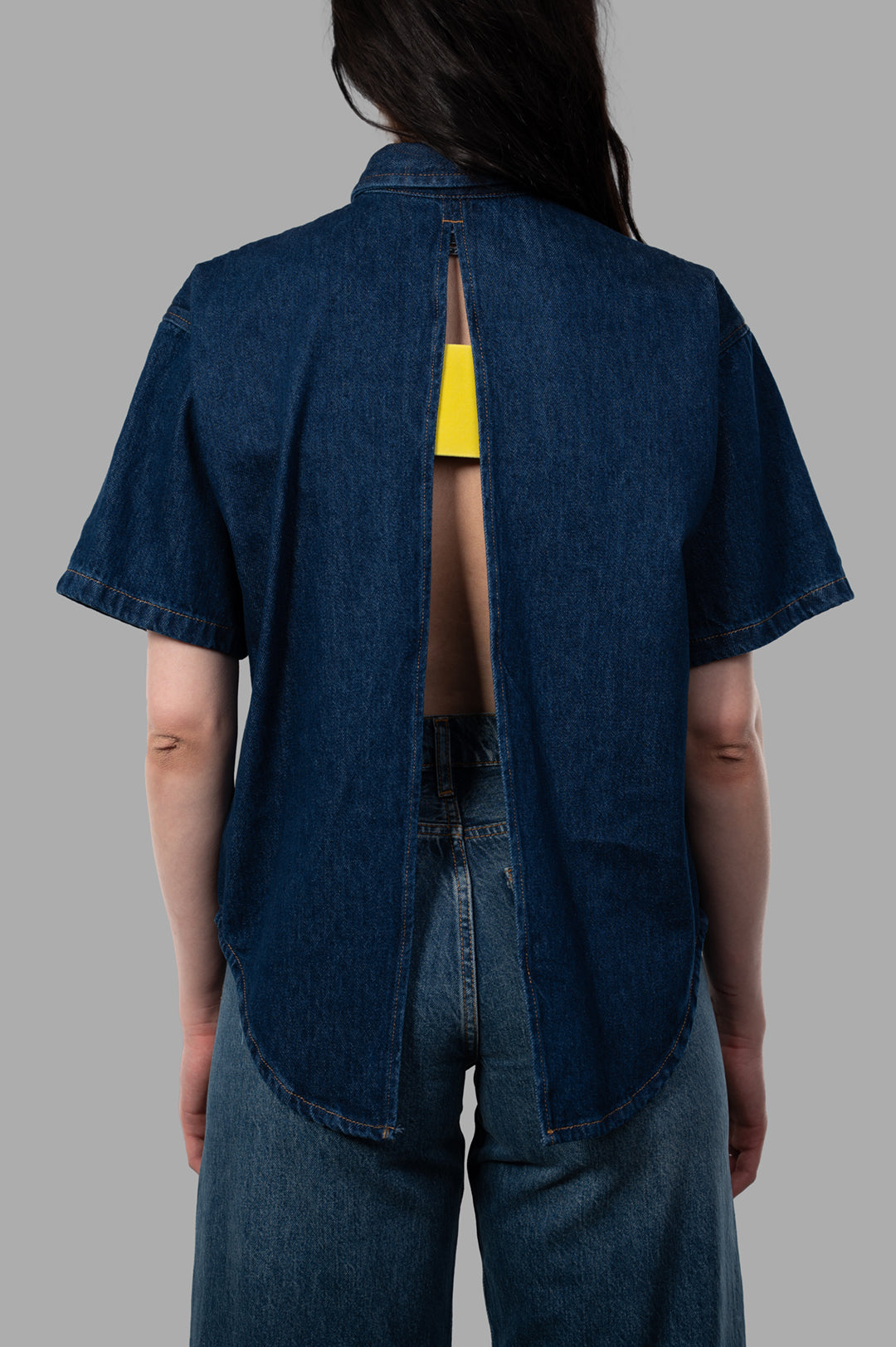 Open-Back Denim Shirt