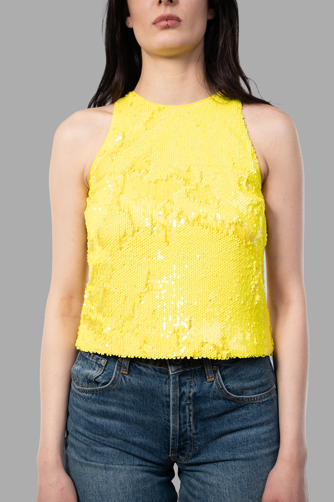 Yellow Sequin Top