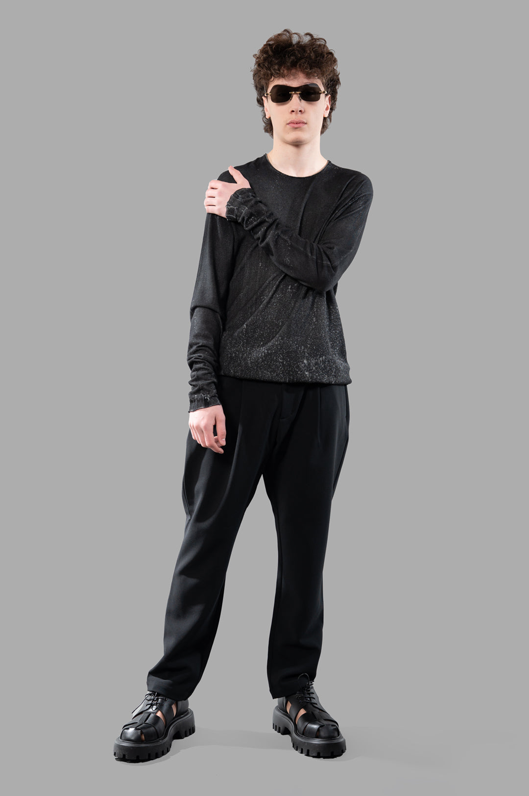 Long-sleeved Airbrushed Sweater