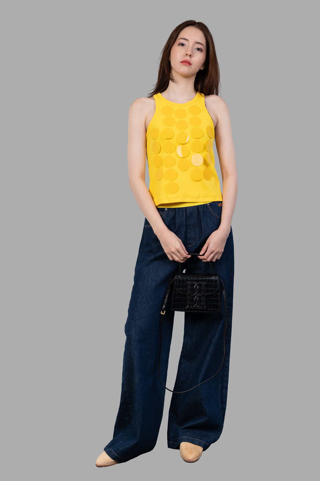 Disc-embellished Tank Top