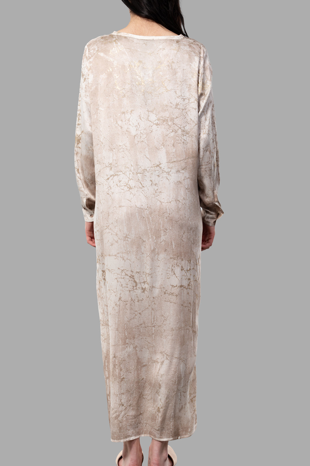 Marble-print Silk Dress