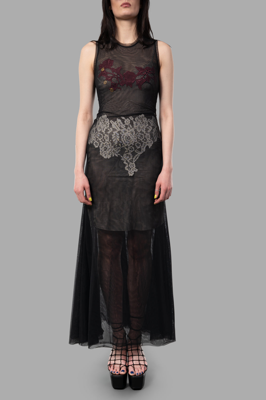Lace-detail Dress in Black