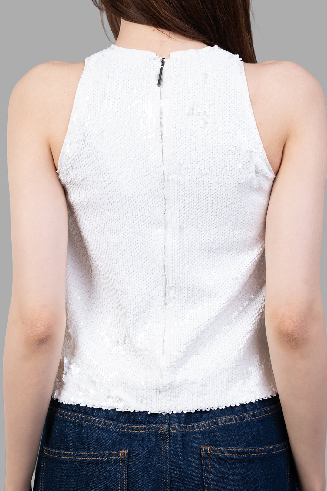 White Sequin Top