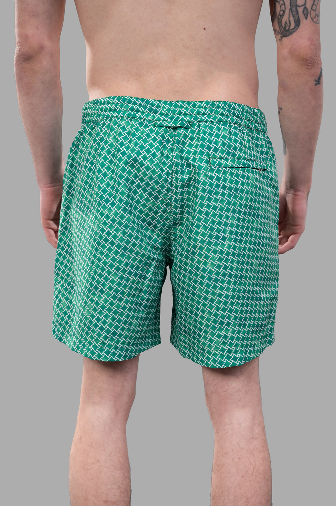 Drawcord Swim Shorts in Green