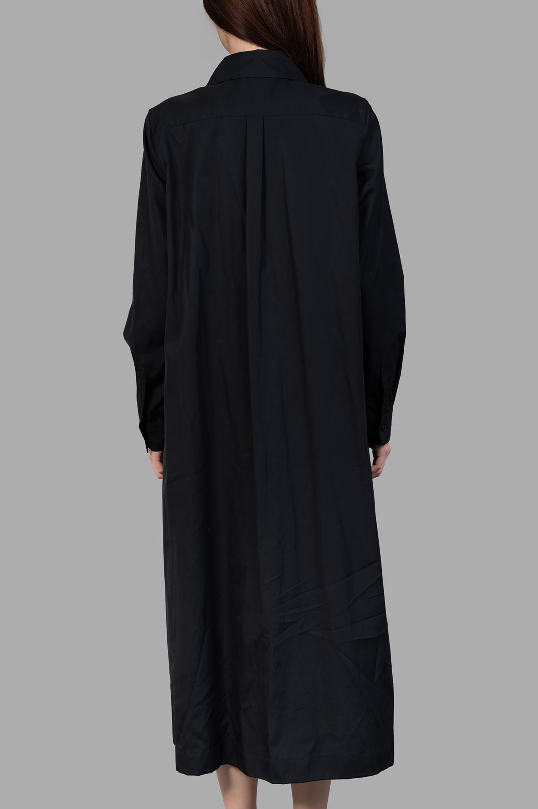 Charm-collar Shirt Dress in Black