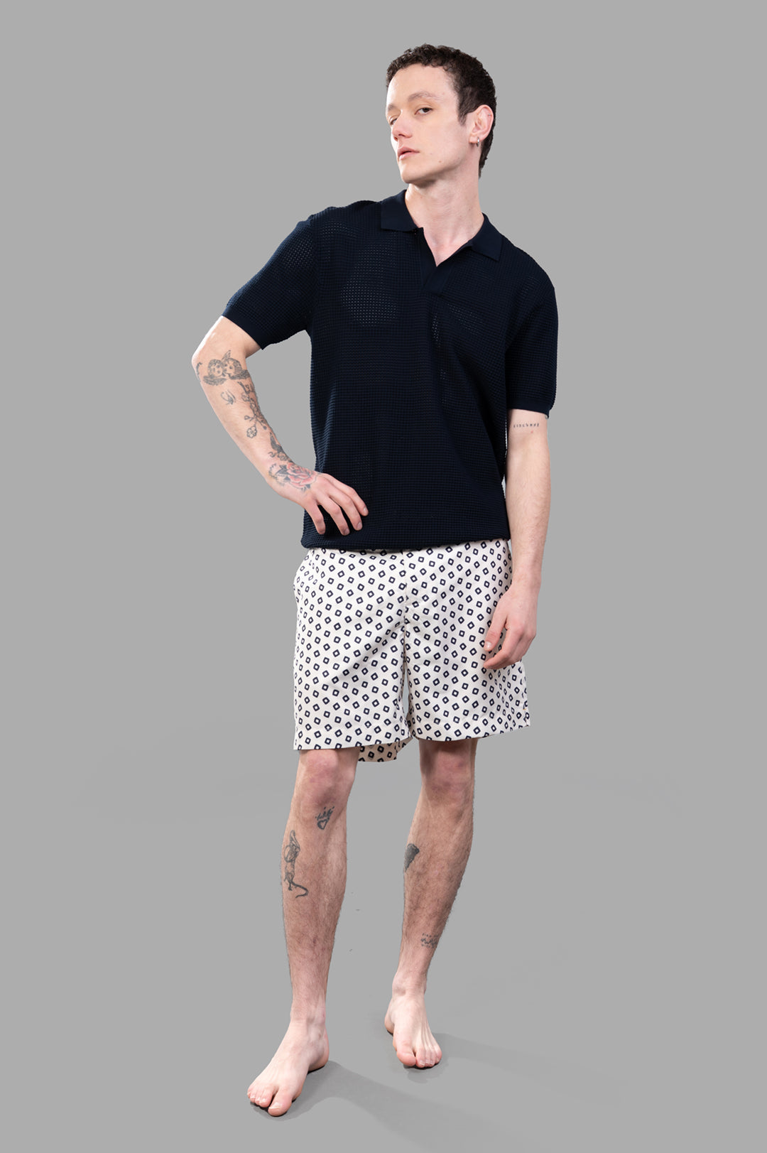 Waffle Mesh Polo Shirt