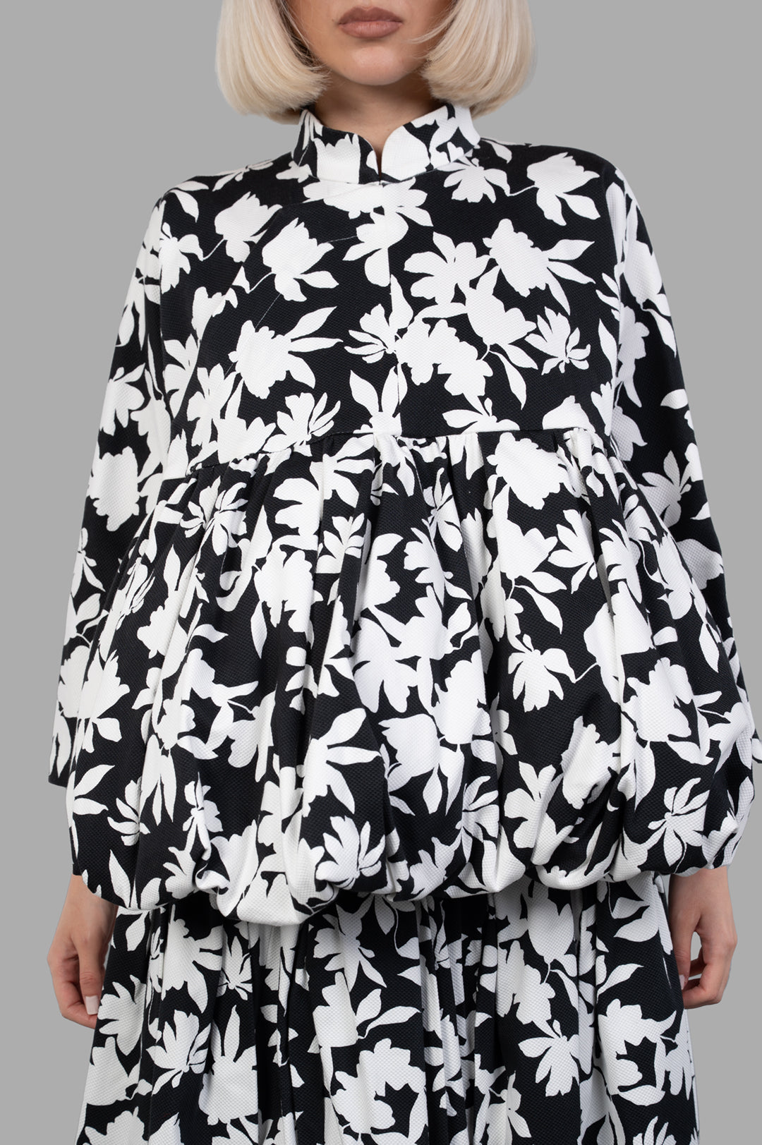 Floral-print Pleated Jacket