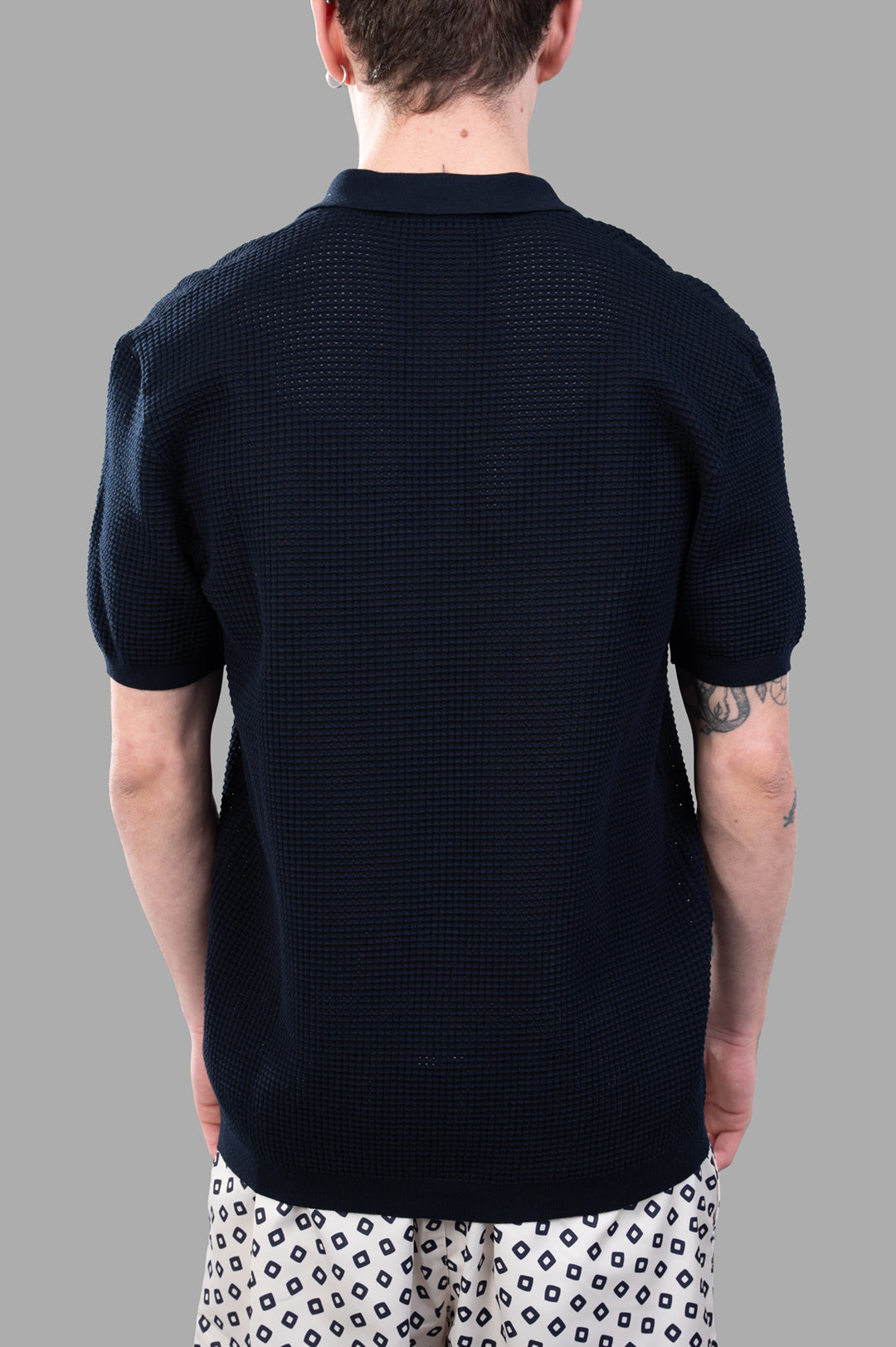 Waffle Mesh Polo Shirt