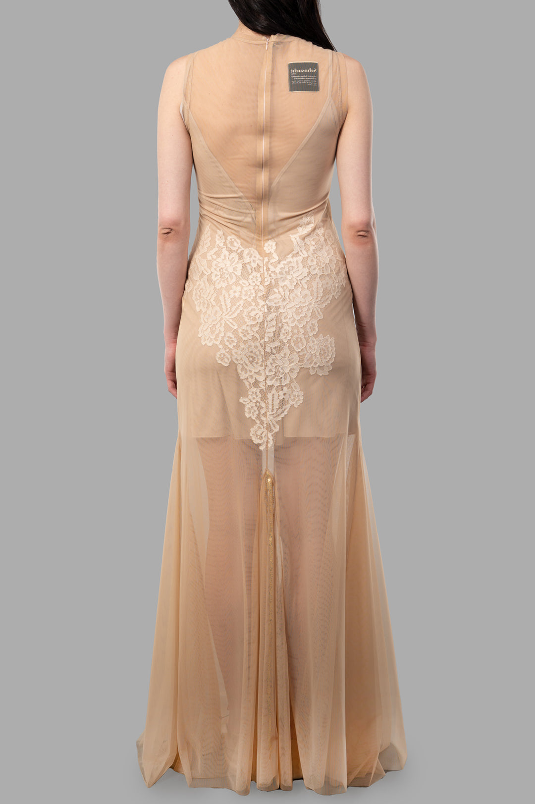 Lace-detail Dress in Beige