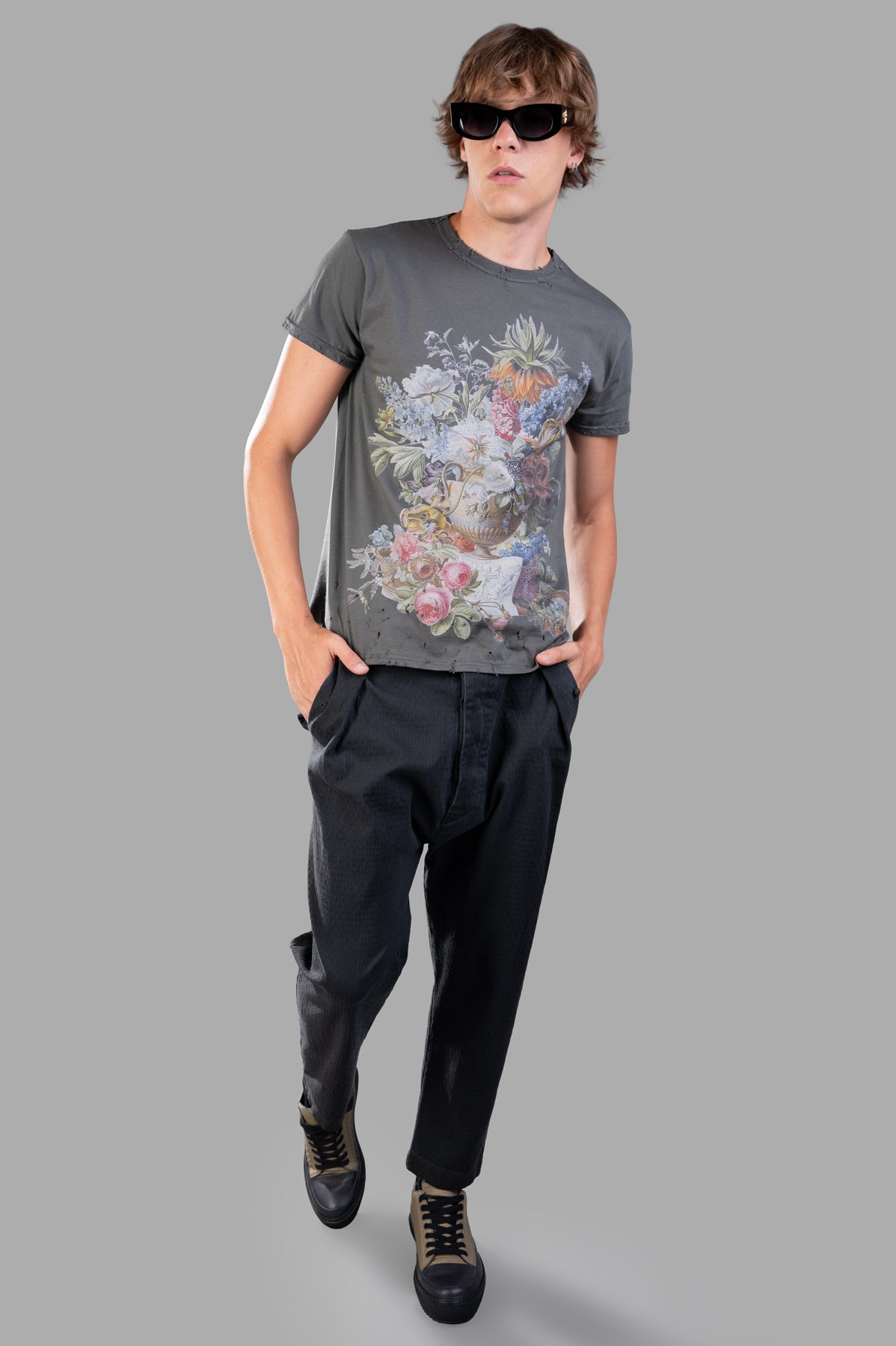Distressed Floral T-shirt
