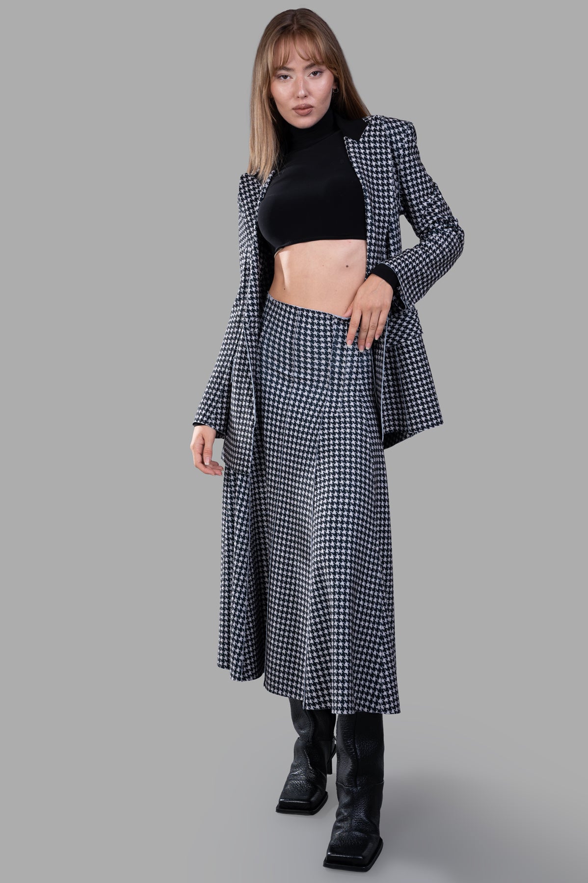 Grace Houndstooth Skirt