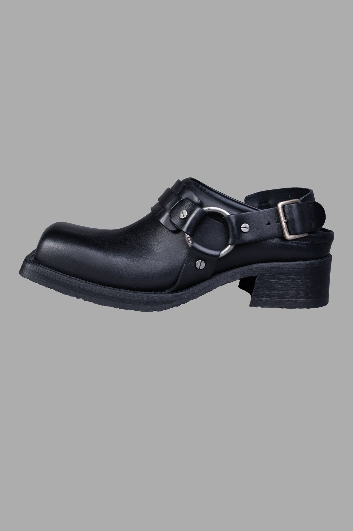 Leather Buckle Mules