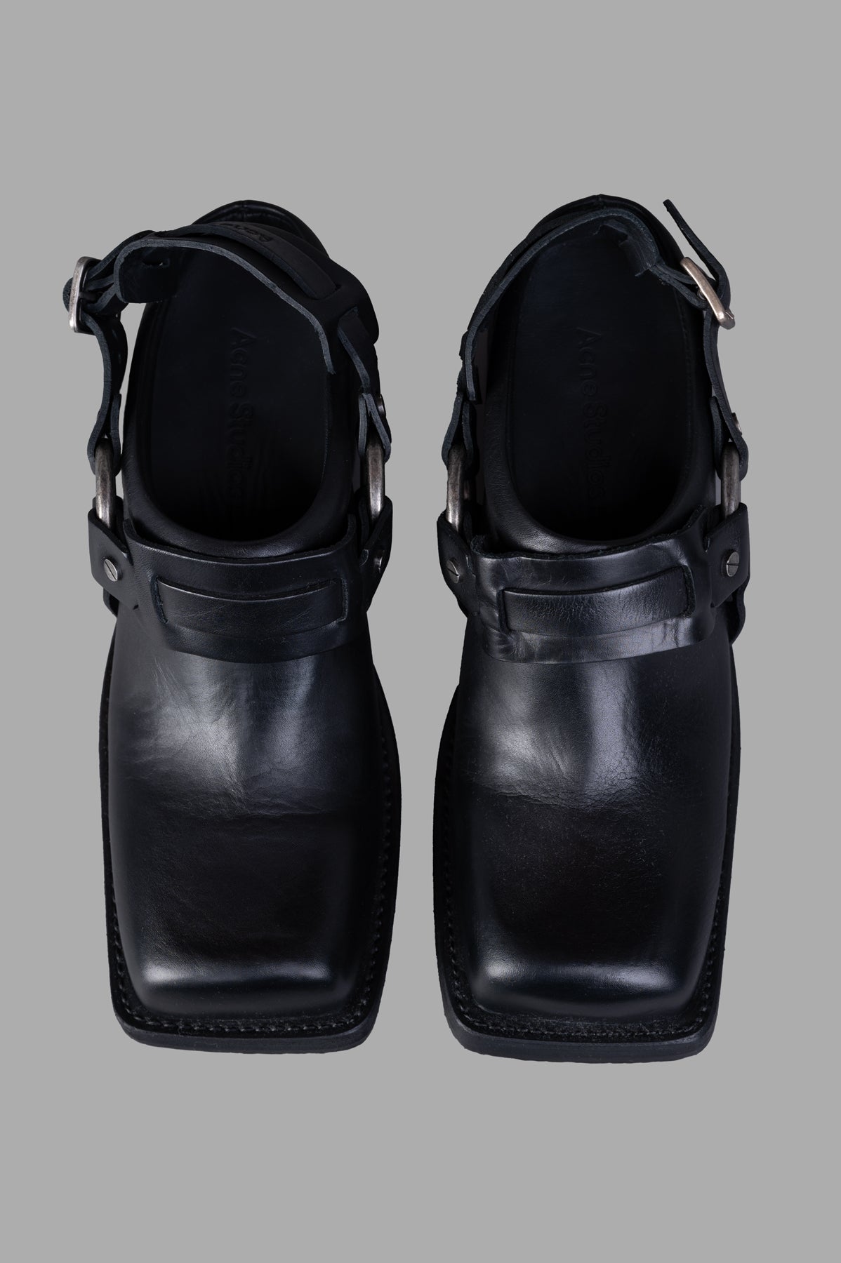 Leather Buckle Mules