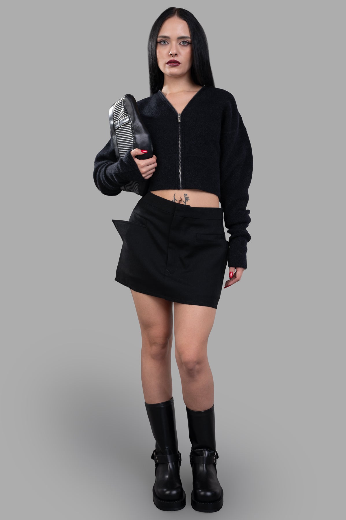 Cut-off Mini Skirt