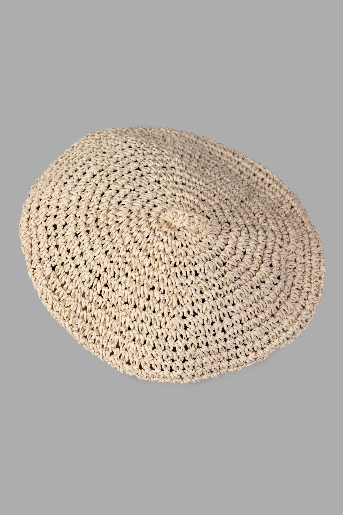 Raffia Beret in Cream