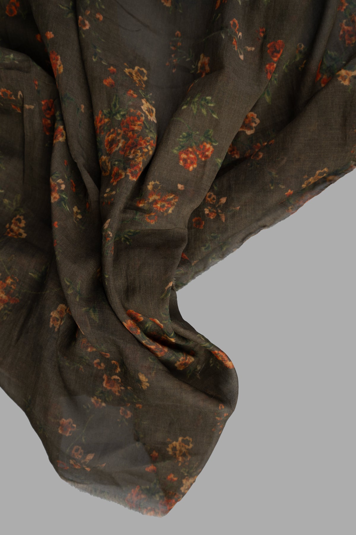 Satin Floral-print Scarf