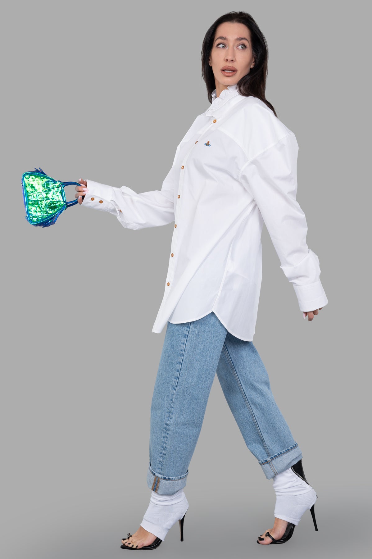 Ruffled-collar Shirt