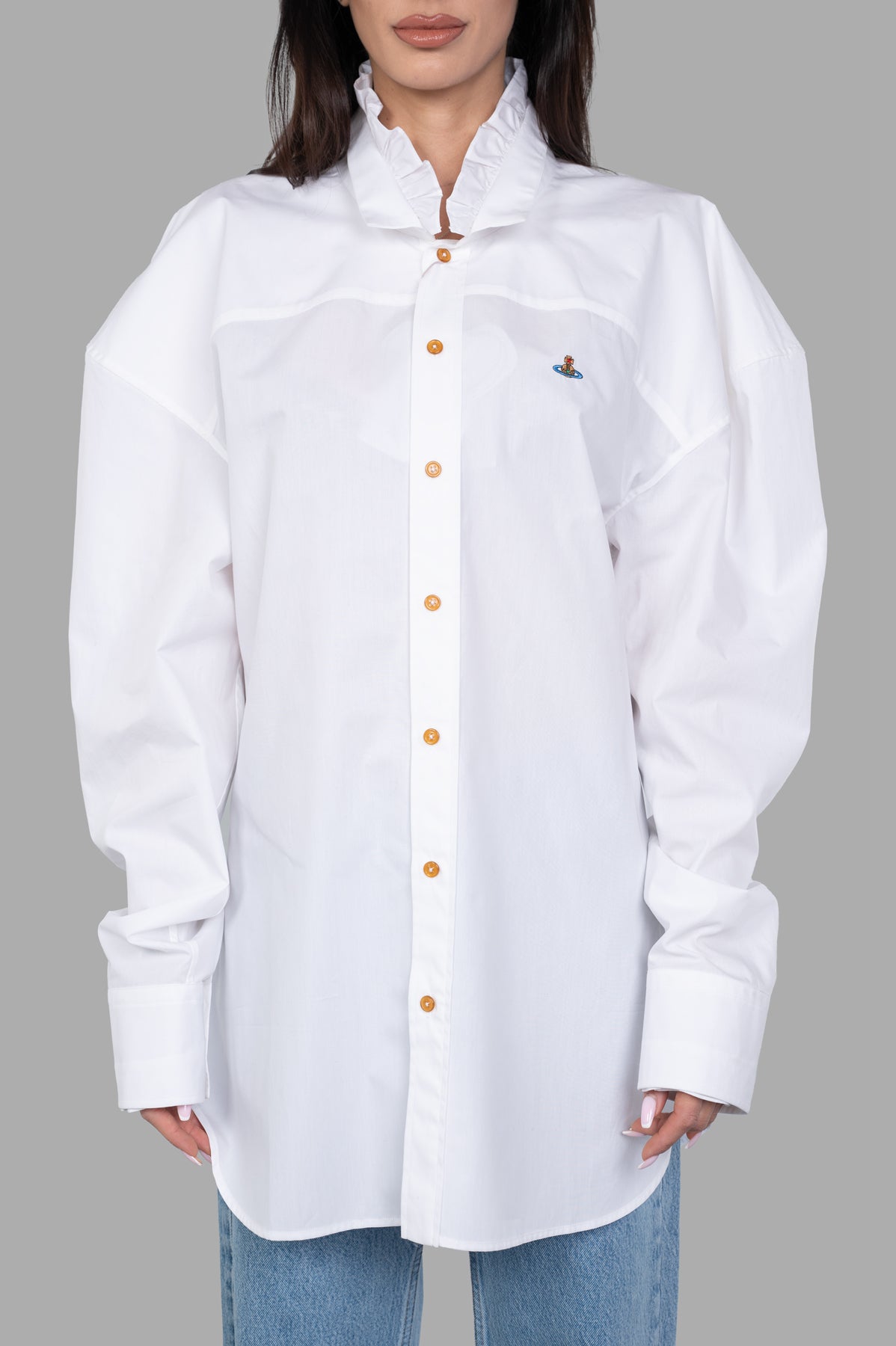Ruffled-collar Shirt