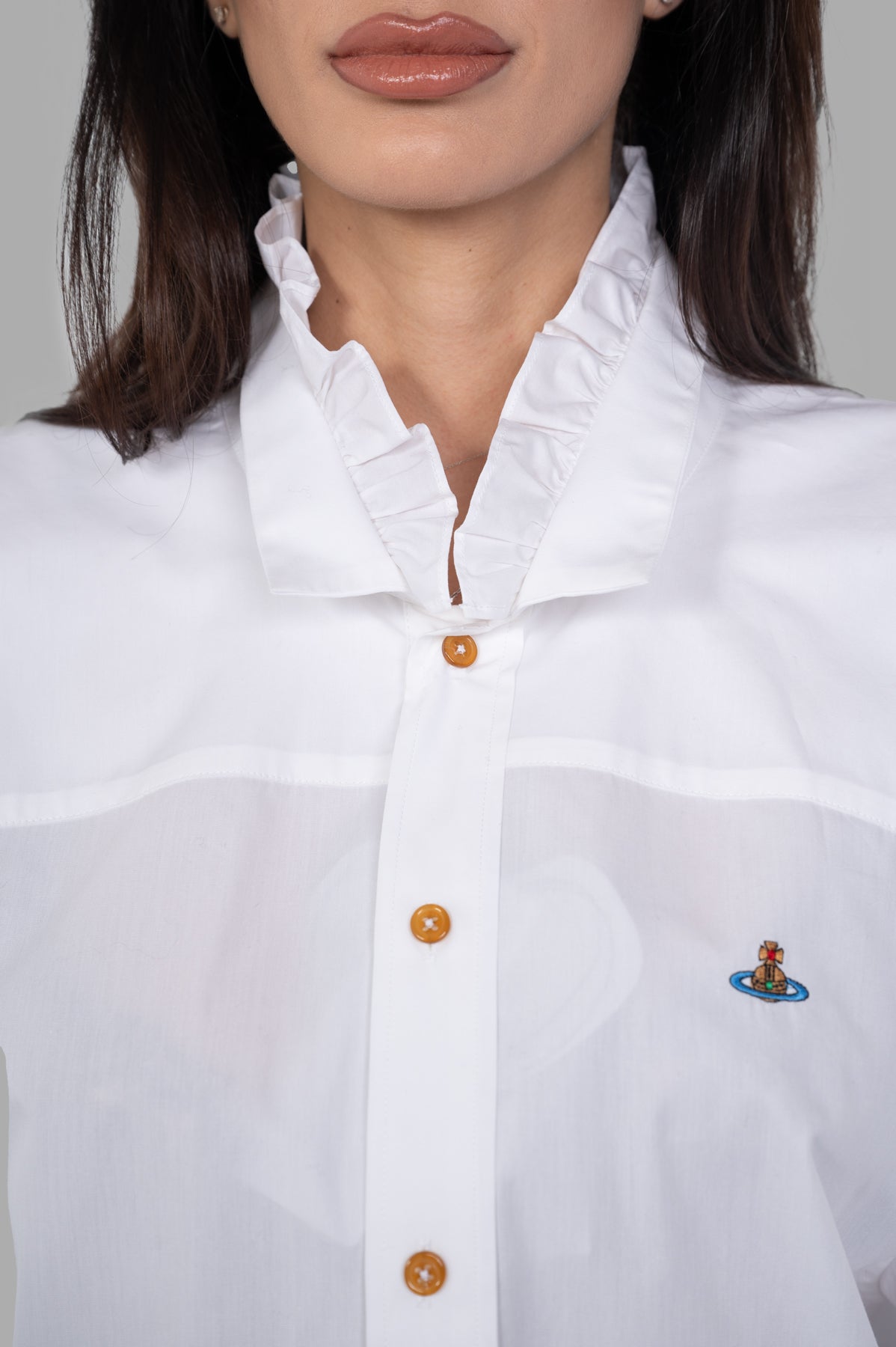 Ruffled-collar Shirt